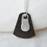 Pure Silver Pendant Necklace Brown Recycled..