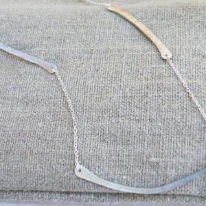 Long Fine Silver Bar Necklace Modern Minimalist..