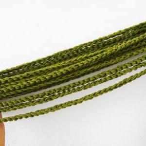 Olive Green Infinity Scarf Necklace Wool..