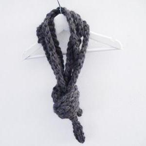 Dark Grey Alpaca Merino Wool Neckwarmer Crochet..