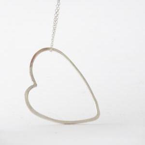 Sweet Romantic Heart Necklace Sterling Silver..