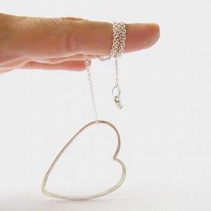 Sweet Romantic Heart Necklace Sterling Silver..