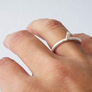 Silver Stacking Ring Minimalist Handmade Ring Edgy..