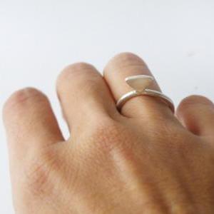 Sterling Silver Diamond Stacking Ring Geometric..