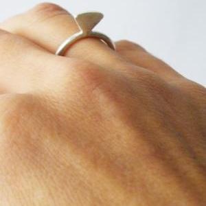 Sterling Silver Diamond Stacking Ring Geometric..