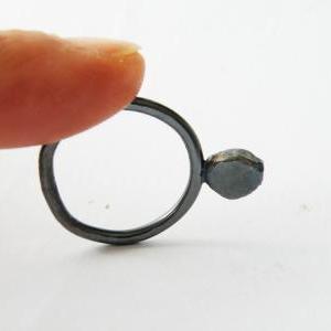 Oxidized Sterling Silver Stacking Ring Black..