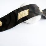Printed Leather Cuff Tribal Wristband Brown Beige..