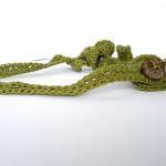 Crochet Necklace. Olive Green, Spring Summer..