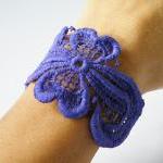 Purple Vintage Bracelet Lace Cuff Vintage Lace..