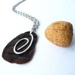 Long Pendant Necklace. Tribal Necklace. Brown..
