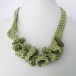 Crochet Necklace. Mint Green. French Eco..