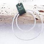 Long Pendant Necklace. Hammered Aluminum Circles...