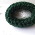Crochet Cuff Bracelet Merino Wool Bracelet Dark..