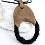 Tribal Pendant Necklace Felted Wool Recycled..