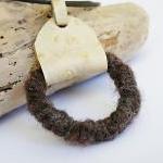Leather Pendant Necklace. Felted Wool Pendant...