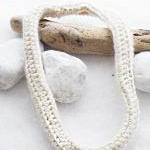 Snow White Woolen Scarf Necklace Crochet..