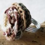 Crochet Deco Rose Ring Shades Of Brown Fashion..