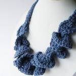 Crochet Necklace Gothic Light Blue Cotton Spring..