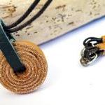 Recycled Leather Necklace. Eco Friendly Light..