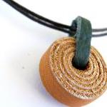 Recycled Leather Necklace. Eco Friendly Light..