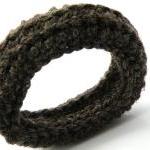 Crochet Bangle Merino Wool Brown Fall Winter..