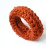 Crochet Bangle Merino Wool Rusty Fall Winter..