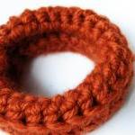 Crochet Bangle Merino Wool Rusty Fall Winter..