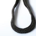 Crochet Scarf Necklace Fashion Merino Wool Brown..