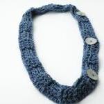 Crochet Necklace Gothic Light Blue Oriental Style..