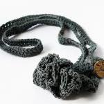 Long Crochet Necklace Antrax Grey French Eco..