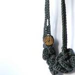 Long Crochet Necklace Antrax Grey French Eco..