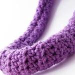 Lilac Neck Warmer Crochet Necklace Merino Wool..
