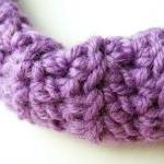 Lilac Neck Warmer Crochet Necklace Merino Wool..