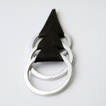 Stacking Rings Brown Leather Spikes Rock Punk..