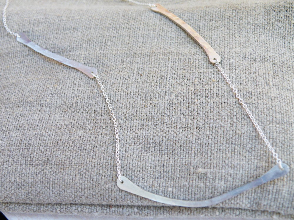 Long Fine Silver Bar Necklace Modern Minimalist Necklace By Steamylab