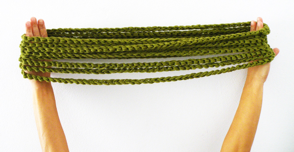Olive Green Infinity Scarf Necklace Wool Neckwarmer Fall Winter Crochet Necklace Textile Jewelry Soft Jewellery