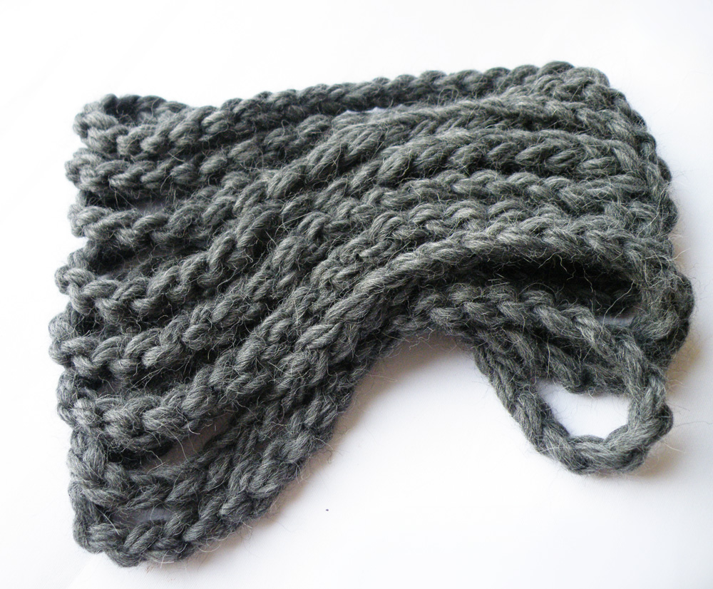 Dark Grey Alpaca Merino Wool Neckwarmer Crochet Infinity Scarf Textile Necklace Fall Winter Accessories