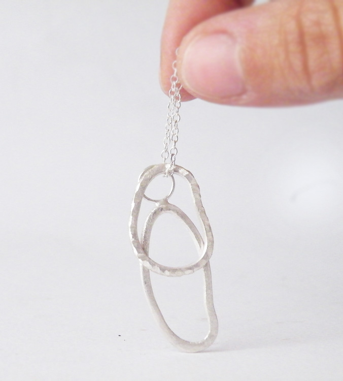 Minimalist Sterling Silver Pendant Necklace Outlined Woman Jewelry Handmade Silver Jewelry By Steamylab
