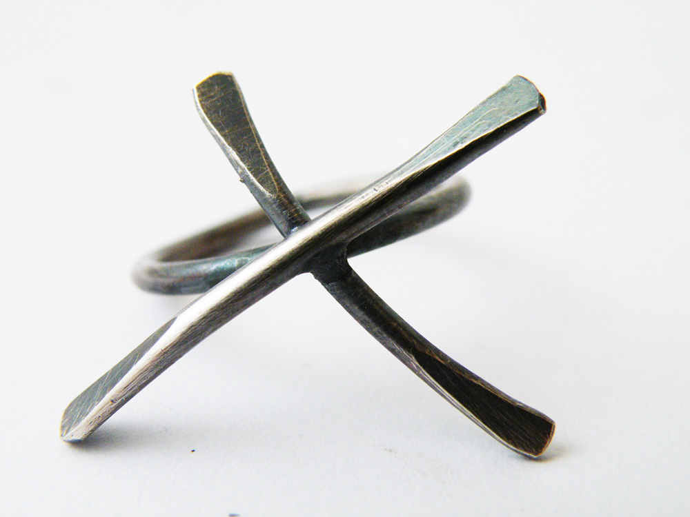 Oxidized Cross Ring Sterling Silver Goth Ring Black Ring Religious Ring By Steamylab