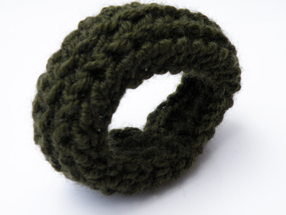 Crochet Bangle Merino Wool Forest Green Fall Winter Fashion Wristband Women Accessories By Steamylab