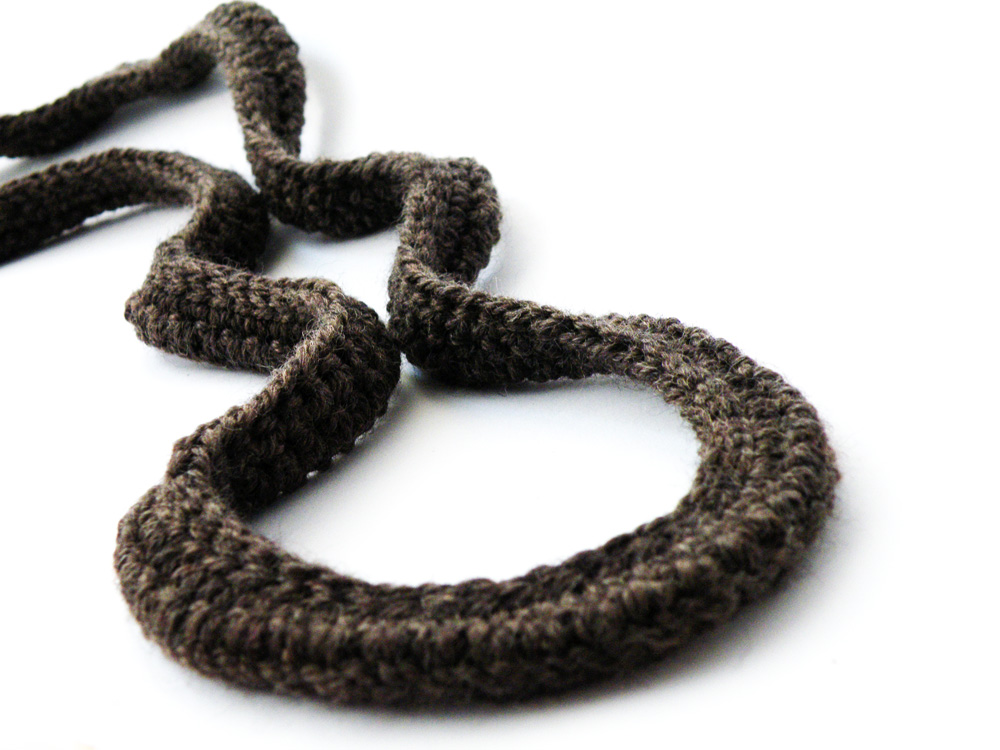 Crochet Scarf Necklace Fashion Merino Wool Brown Winter Accessories Neckwarmer By Steamylab.