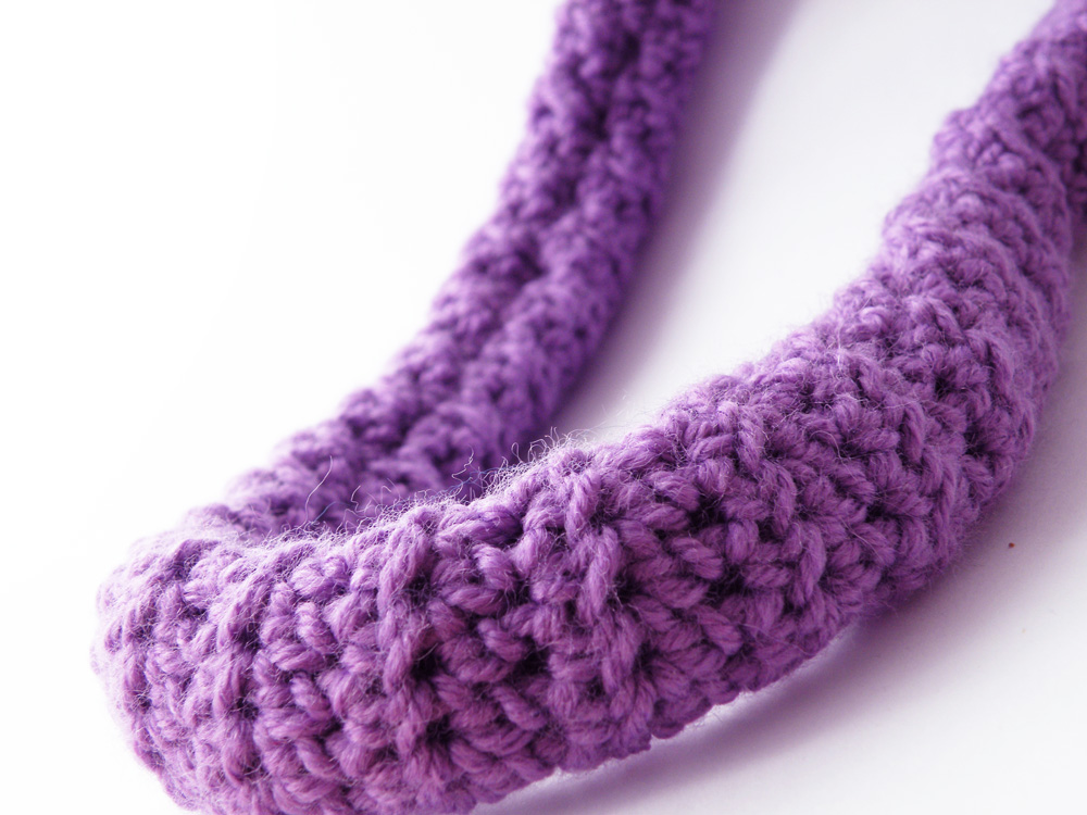 Lilac Neck Warmer Crochet Necklace Merino Wool Spring Collection Fashion Accessories By Steamylab
